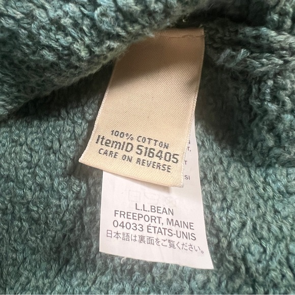 LL Bean Sweater Womens L Basket Weave Cardigan Button Front Blue Fisherman Prep - Picture 7 of 9